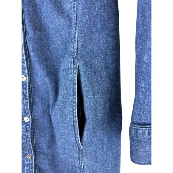 J.jill Country Club Coastal Preppy Denim Button Front Dress, Women's S Petite - Picture 7 of 8